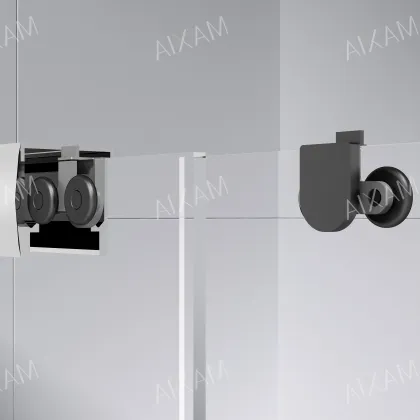 Black border S-shaped glass shower partition