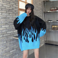 Women Sweater Long Sleeve Flame Bat Sleeve