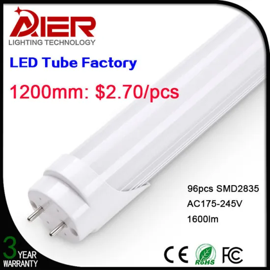 High Quality 1200mm T8 Plastic Cover Led Fluorescent Tube Light