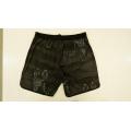 Striped men's beach shorts with tiger print