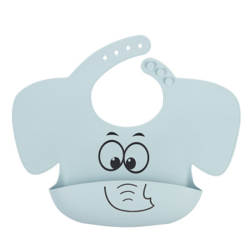 Durable Waterproof BPA-Free Adjustable Elephant-Shaped Silicone Baby Bibs for Girls & Boys