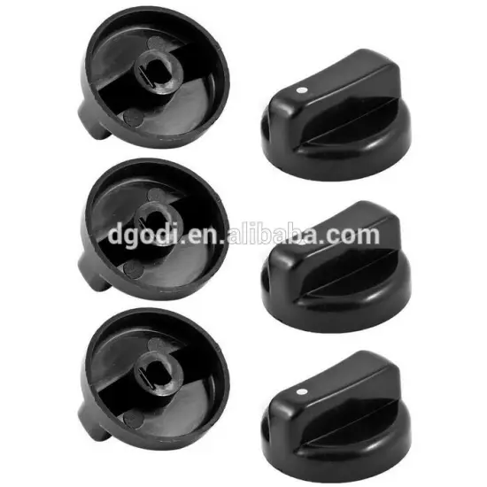 Kitchen Black Plastic Gas Stove Cooker Control Knobs