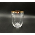 gold rim martini glass prosecco cup with ribbed