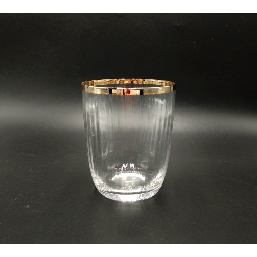 Goldrand Martini Glas Prosecco Tasse mit Riffelung