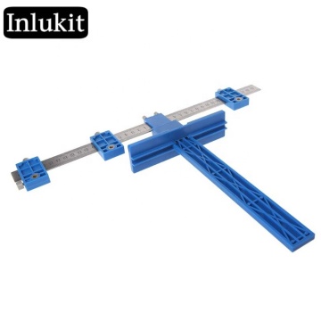 Multi-Function Woodworking Tool: Drill Hole Guide, Handle Punch Locator & Ruler