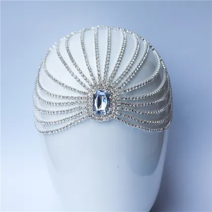 Glitter Nightclub & Bridal Accessorizing: Breathable Headwear, Diamond Caps, Crystal Tassels, Tiaras, and Hair Chains