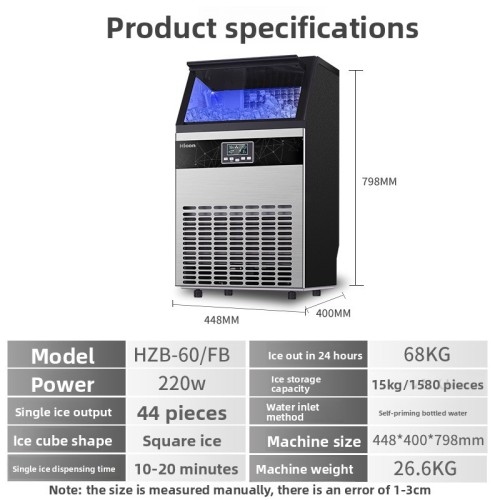 80-100kg Snooker Commercial Ice Maker Machines for Retail