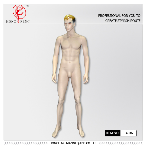 standing male mannequin with makeup