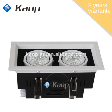 2x7W Office Commercial Double Heads Adjustable Led Ceiling Grille Down Light