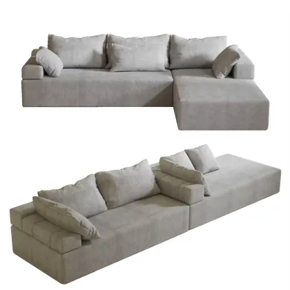 Innovation L-Shaped Vacuum Compressed Foam Sofa Bed Modern Premium Living Room Furniture