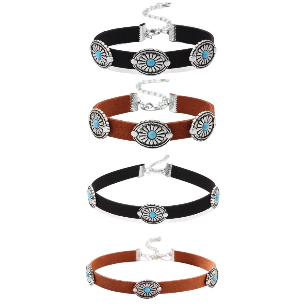 Bracelet ethnique turquoise bracelet en cuir marron noir pour femmes bracelet de mode pour hommes