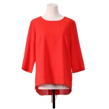 Round Neck Wth Double Front Layer Blouse
