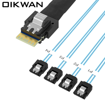 Slim SAS SFF-8654 4i to 4SATA Cable Slimsas to SATA Server Cable