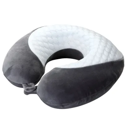 Cooling Gel Memory Foam Pillow with Ice Silk Travel Neck Pillow