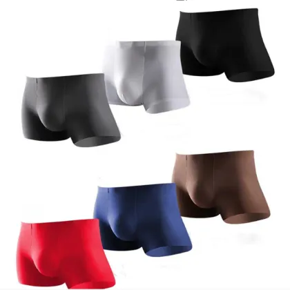 Ice Silk Seamless Summer Slim Boxer Shorts for Men