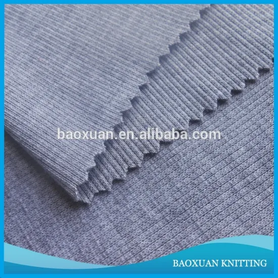 cotton like melange rib hoody hem fabric