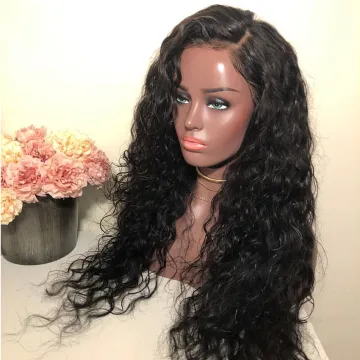 Wholesale Cheap Water Wave Raw Indian Virgin Human Hair Hd Full Lace Front Wig Transparent Glueless Lace Frontal Wig Human Hair