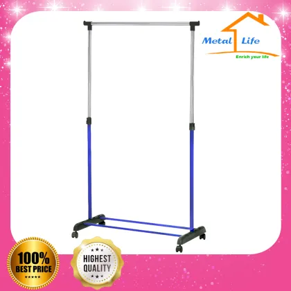 American style single bar portable clothing rack