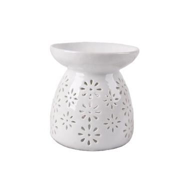 Hollow Ceramic Aroma Wax Warmer - Elegant Electric Burner with Glow Lamp
