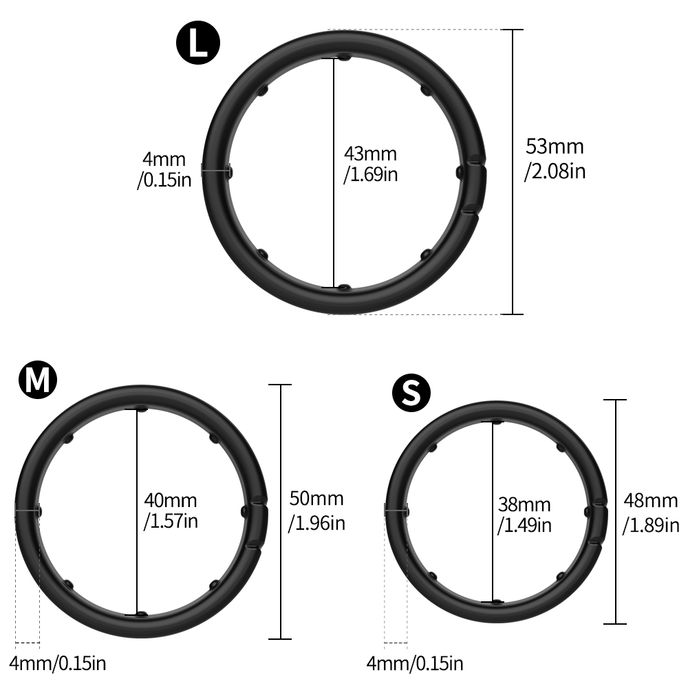 Cock Rings 3 Different Sizes Lock Essence Ring