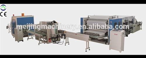 Fully-automatic V/N/M-fold hand towel production line with gluing