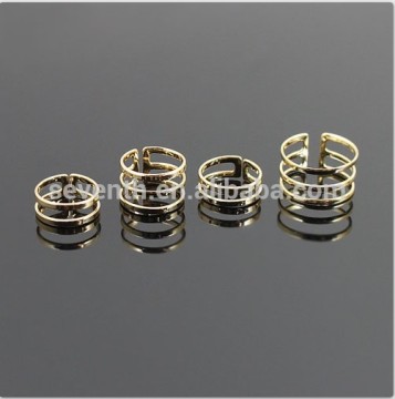 Wholesale Fashionable Jewelry 925 Sterling Silver 18K Gold Plated Midi Ring