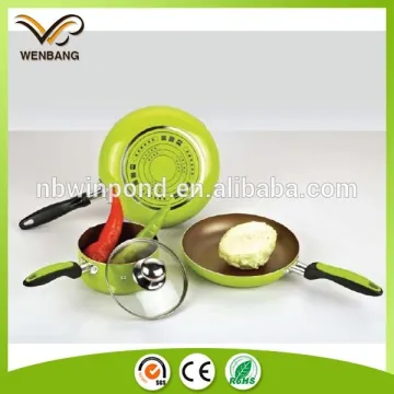 Chinese colorful printing non-stick hot selling aluminium utensils cookware