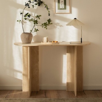 Table de la console de luxe en travertin beige naturel