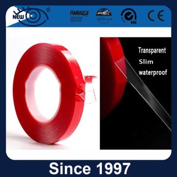 High clear size customized red liner double sided transparent 3M acrylic foam tape
