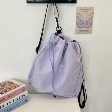 Fashion Eco Friendly Polyester Purple Drawstring Backpack