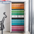 Metal lockers with electronic locks and partitions