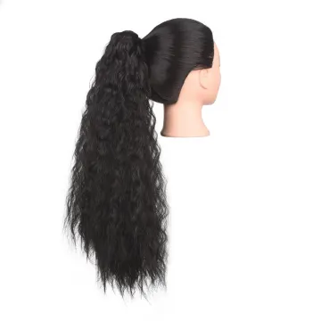 MYZYR Long Corn Curly Hair Pieces Drawstring Ponytail Extensions for Women Synthetic High Temperature Fiber Hair Extensions
