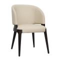 White leather single Velis dining chairs