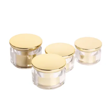 Zhuojin Round Shape Gold Cosmetic Plastic Acrylic Cream Jars - 15g to 50g