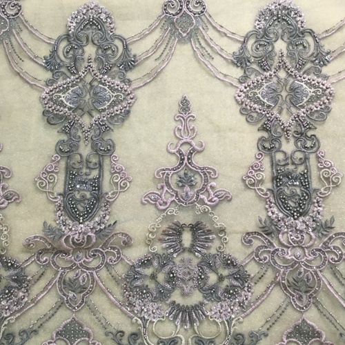 Classical Handwork Pearl Embroidery Lace