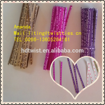 750m printed spool kraft paper twist ties for gifts/bread/candy/lollipop bags