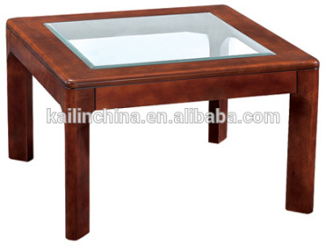T-05 classic style Germanness design classic solid wood with glass top trade assurance customized square office tea desk