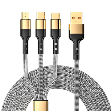 Câble de charge rapide à haute vitesse de 5a 3 en 1 pour iPhone et Android
