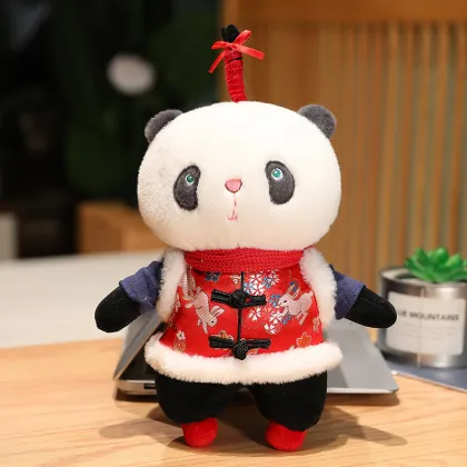Traditional Chinese Style Tang Suit Panda Couples Plush Dolls Dropshipping