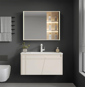 Multiple Size Soft Closing Hinge Floating Wall Hung Cabinet with Ceramic Sink Combo