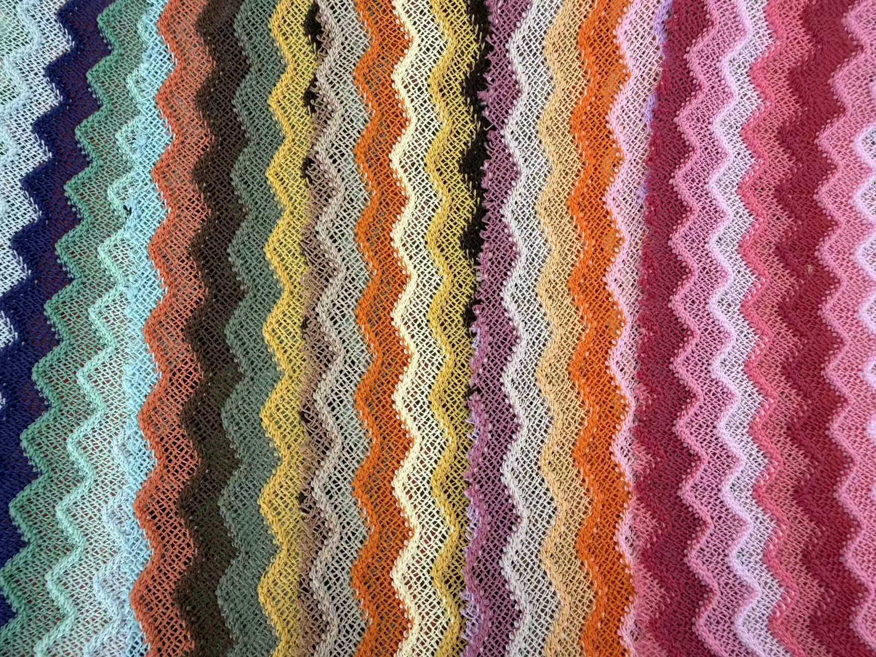 Gradient Wave Stripe Warp Knit
