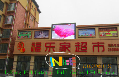 Hd P10 Outdoor Full Color Led Display With 10000/㎡ Pixel Density For Public Places