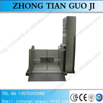 Vertical hydraulic wheelchair lift platform used for disabled people