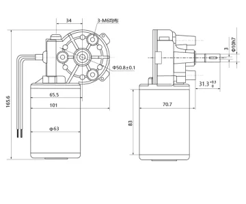 Maintex 24V 80W 100rpm Worm Gear Motor