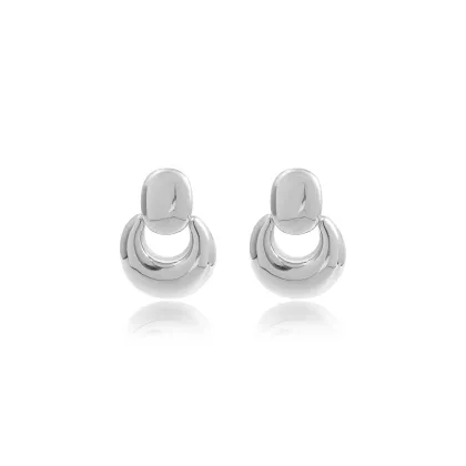 Square Titanium Earrings Plated Unique Textured Earrings