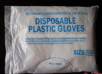 PE glove plastic gloves disposable transparent gloves