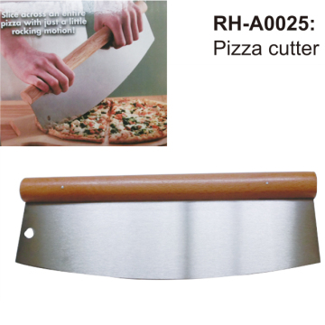 Stainless Steel Pizza Cutter with Wood Handle