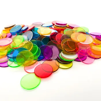 Transparent Thickened Round Pieces for Early Math Education - 10 Color Options