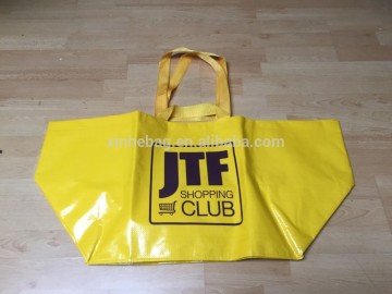 pp woven shopping bag with double layer laminated