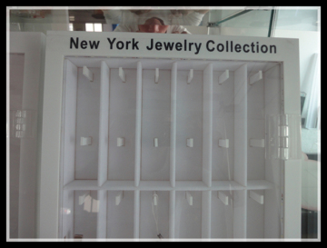 high quality acrylic jewelry display box,custom white jewelry dispLay stand